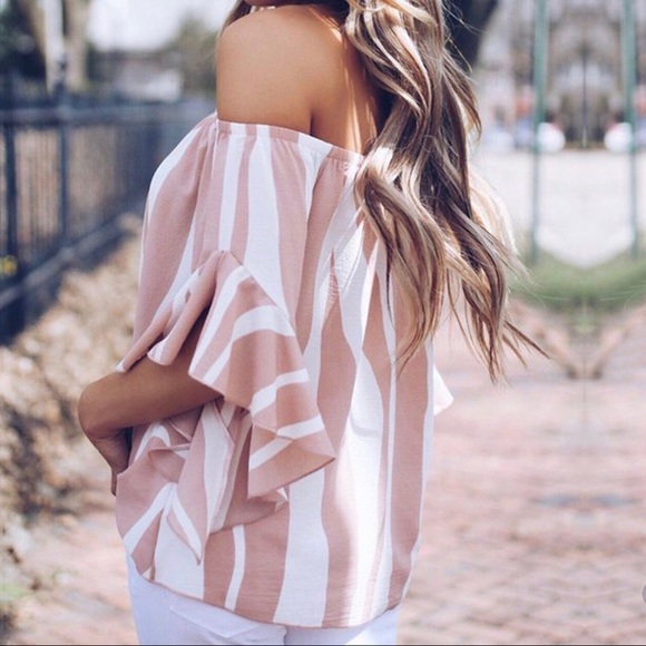 Mauve Off Shoulder Top - 5 Stars - Picture 3 of 8